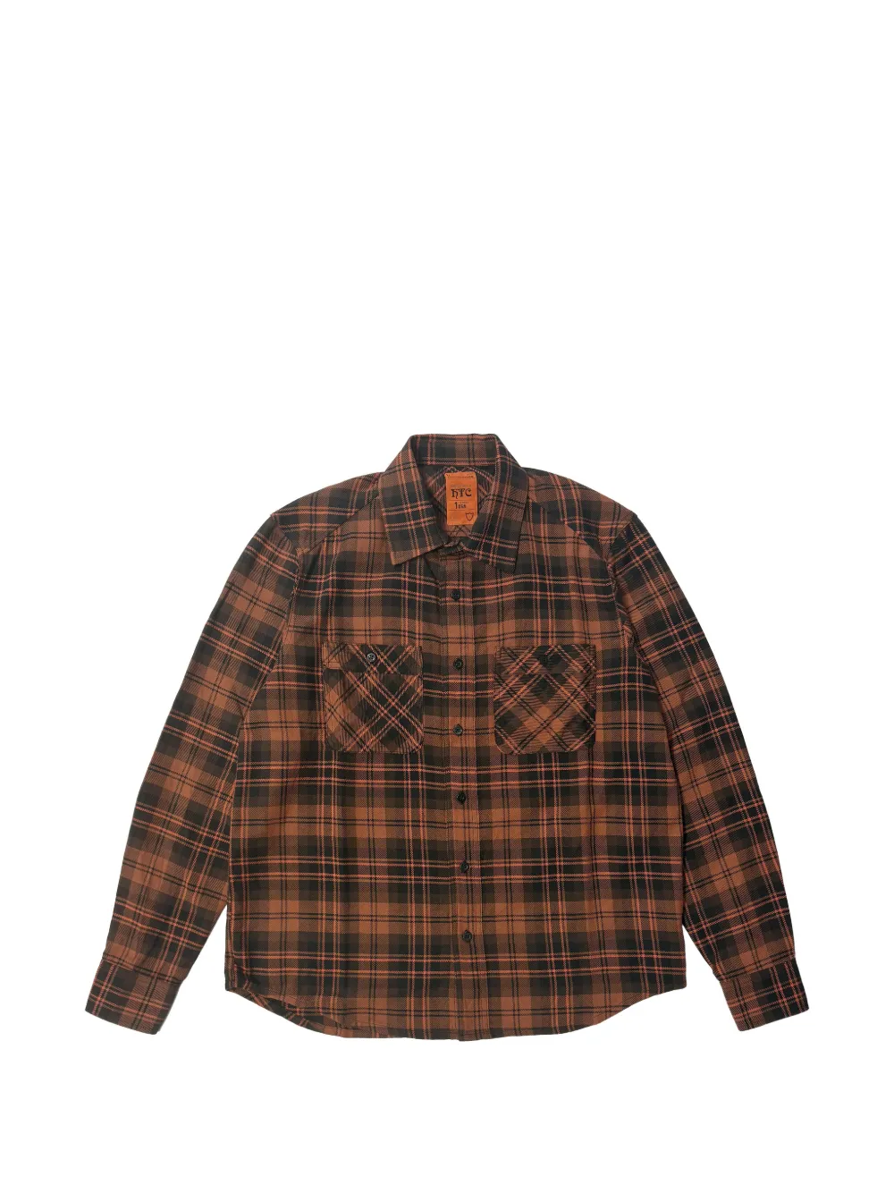 Htc Los Angeles graphic-print checked shirt - Arancione