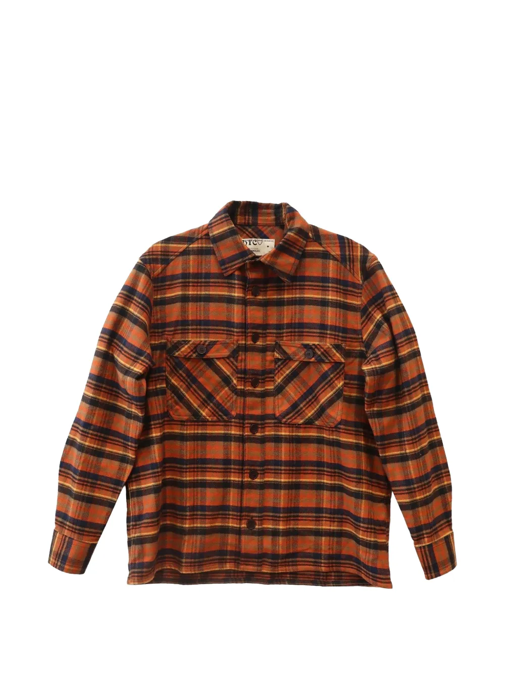 Htc Los Angeles plaid graphic-print shirt - Arancione