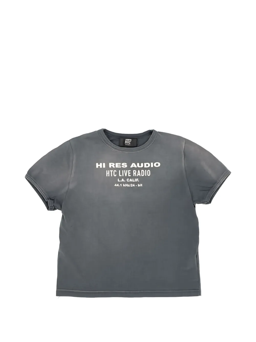 Htc Los Angeles garment-dyed logo-print T-shirt - Grigio