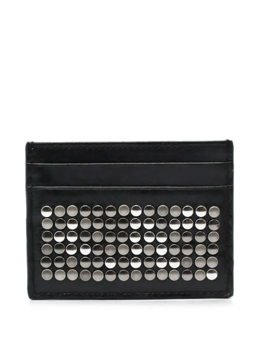 Htc Los Angeles stud-embellished leather card holder - Nero