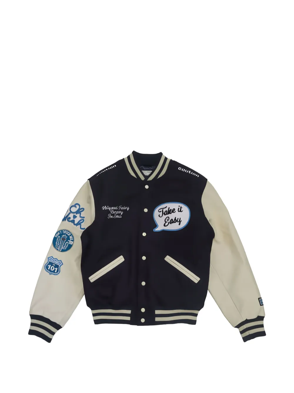 Htc Los Angeles embroidered-patch varsity jacket - Blu