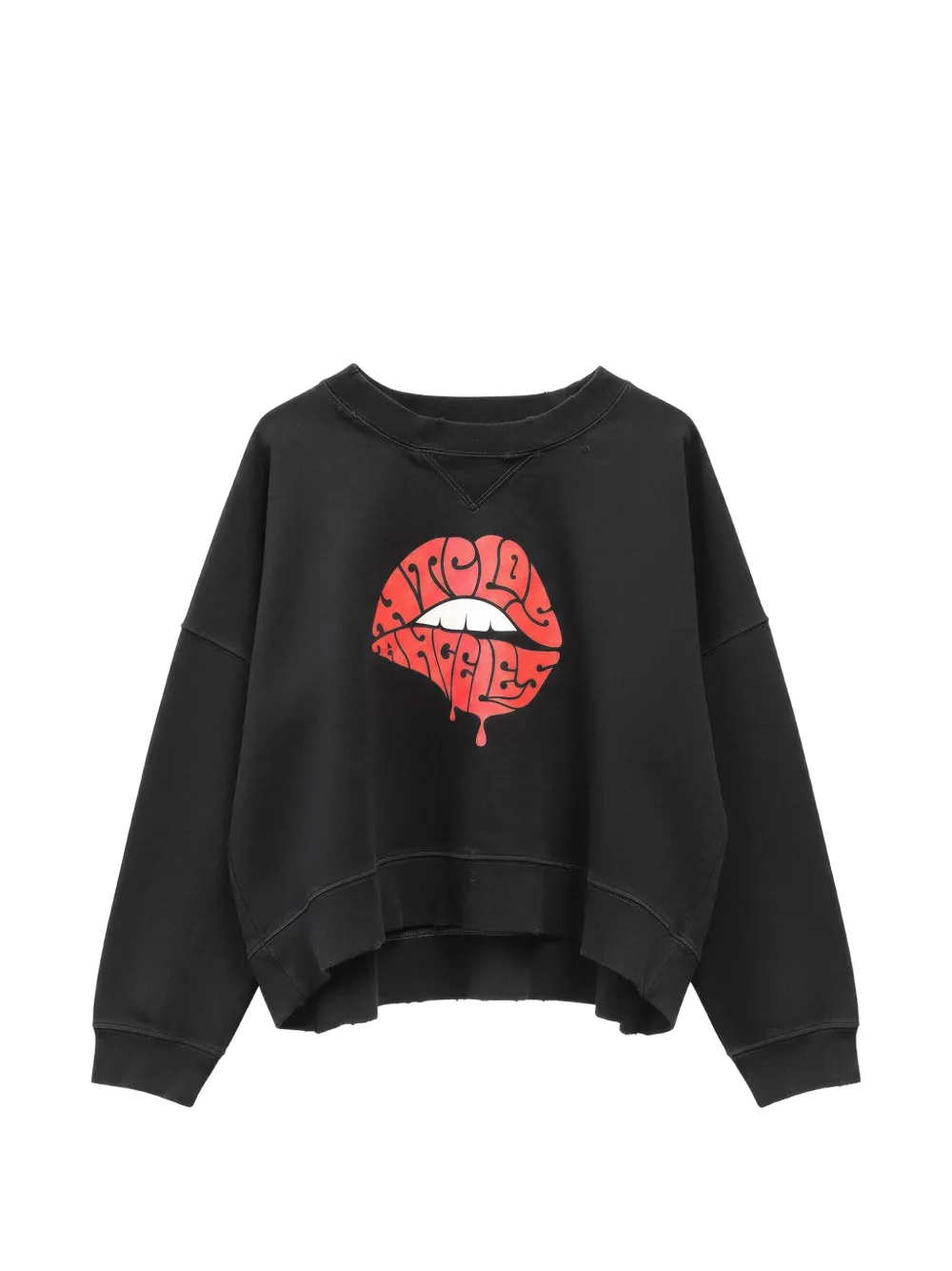 Htc Los Angeles lips-print studded sweater - Nero