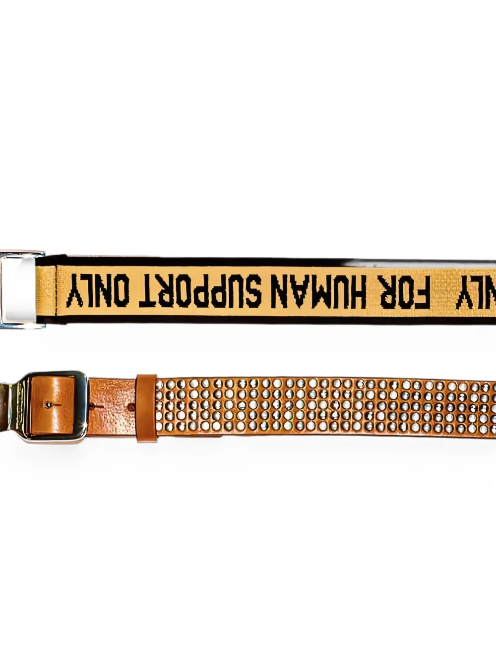 Htc Los Angeles Riem met studs en vlakken Bruin