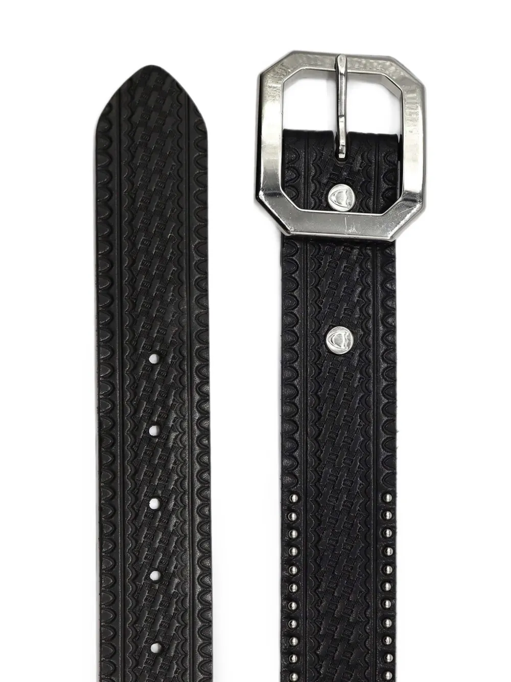 Htc Los Angeles Mulholland leren riem met studs Zwart
