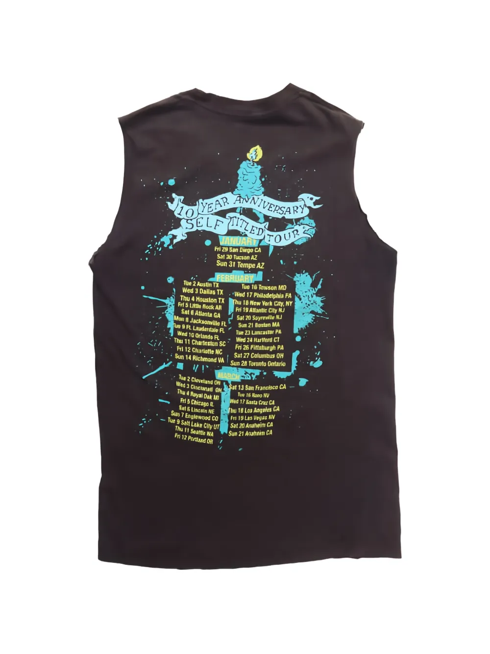 Htc Los Angeles T-shirt met studs en print Bruin