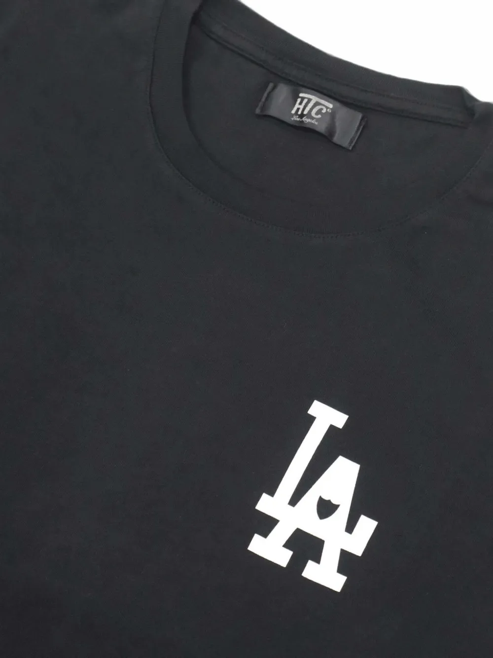 Htc Los Angeles Katoenen T-shirt met logoprint Zwart