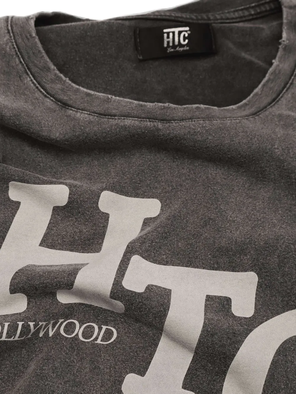Htc Los Angeles Gerafeld T-shirt met logoprint Grijs