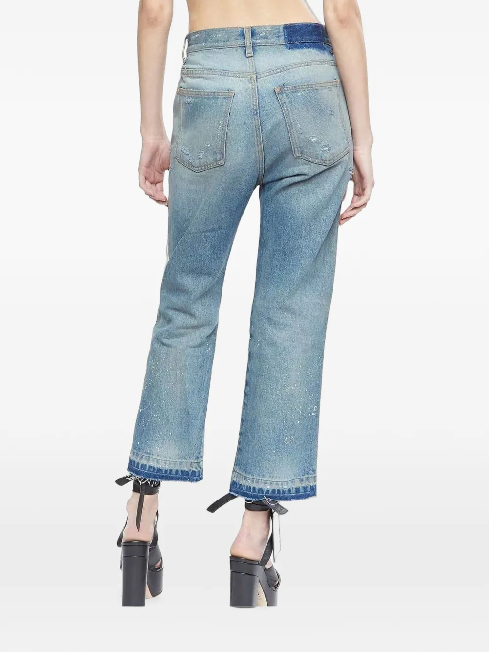 Htc Los Angeles Jeans met verfspetters Blauw