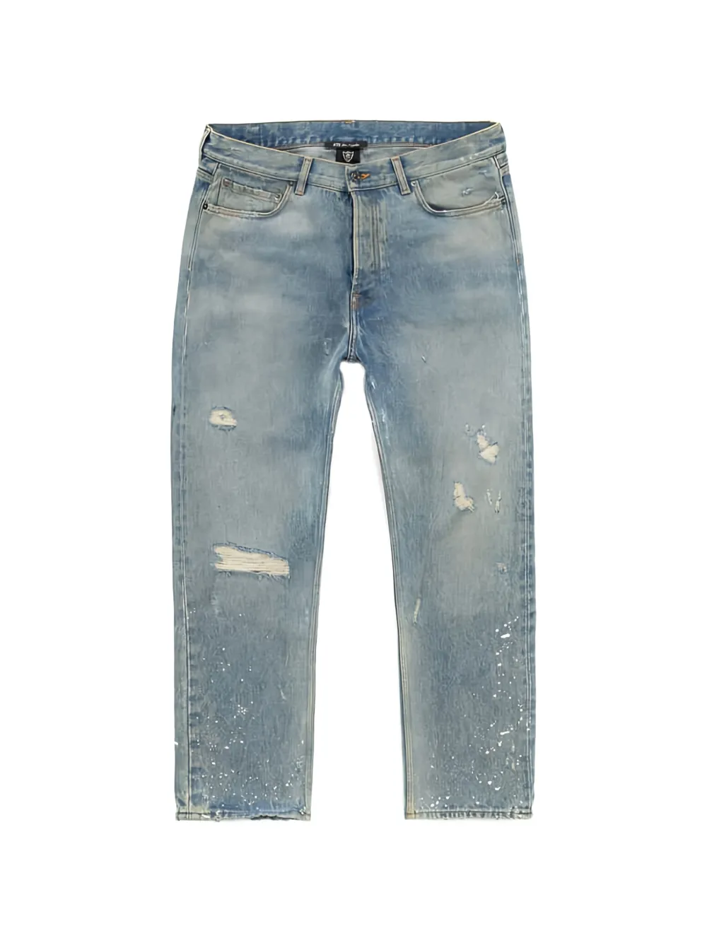 Htc Los Angeles distressed paint-splatter jeans - Blu