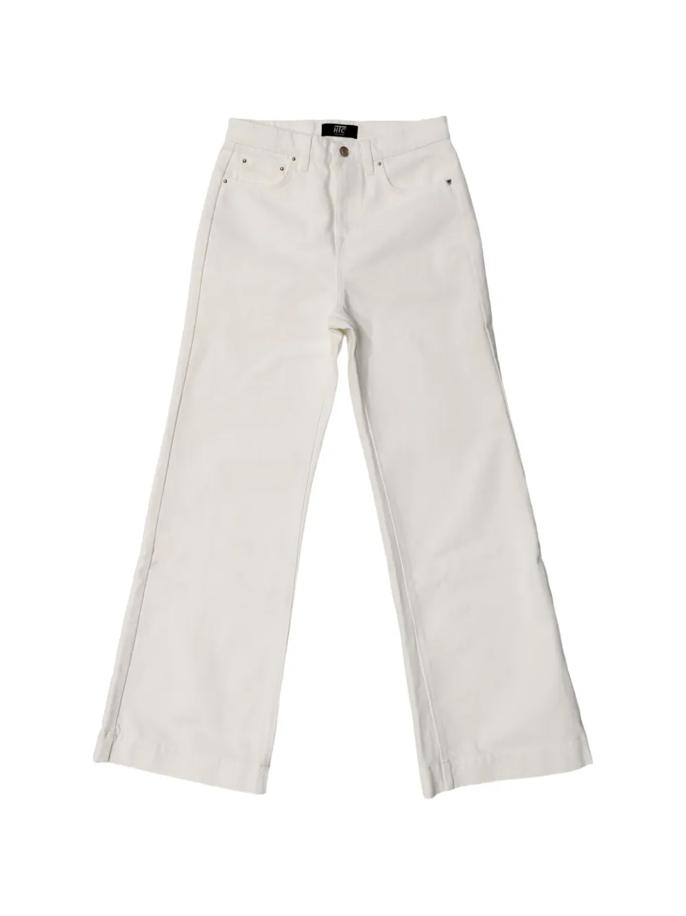 Htc Los Angeles logo-plaque flared jeans - Bianco