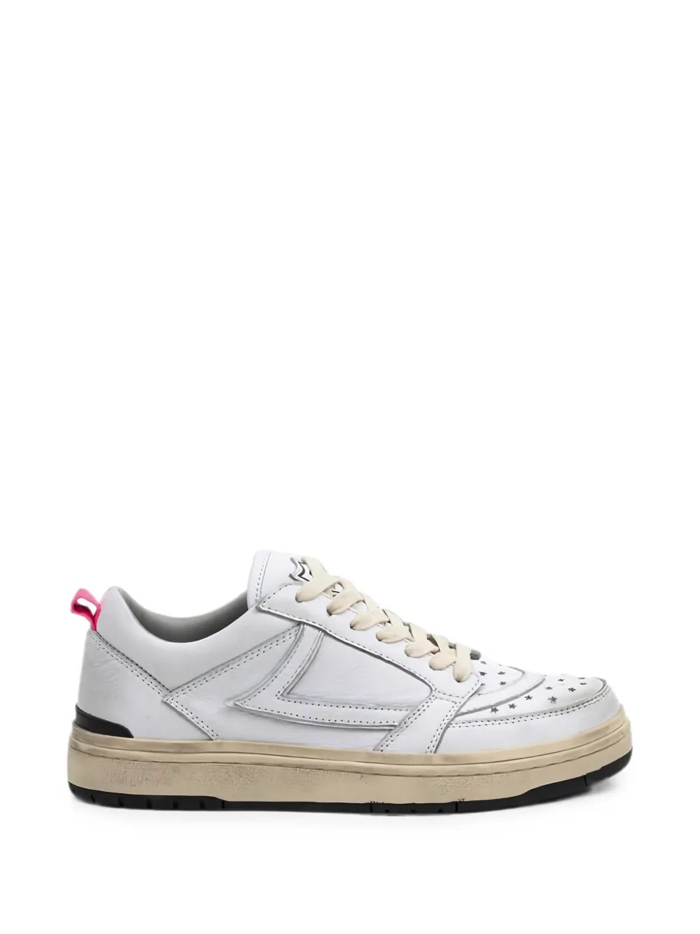 Htc Los Angeles Starlight Low Shield star-perforated sneakers - Bianco