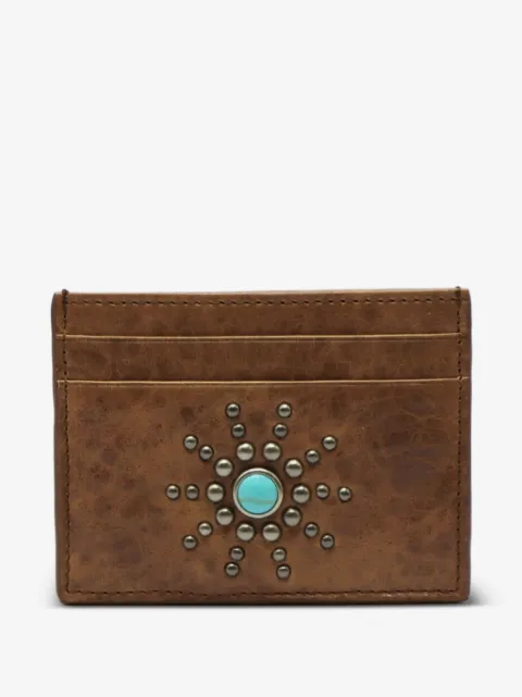Htc Los Angeles Sun stud-embellished leather card holder