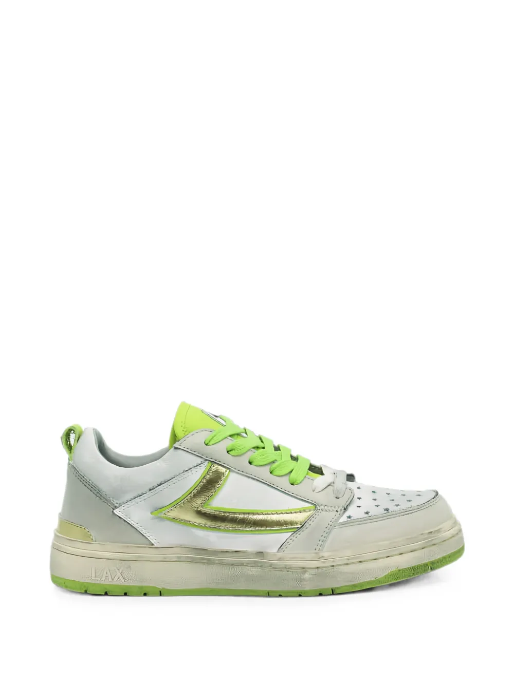 Htc Los Angeles Starlight metallic leather sneakers - Bianco