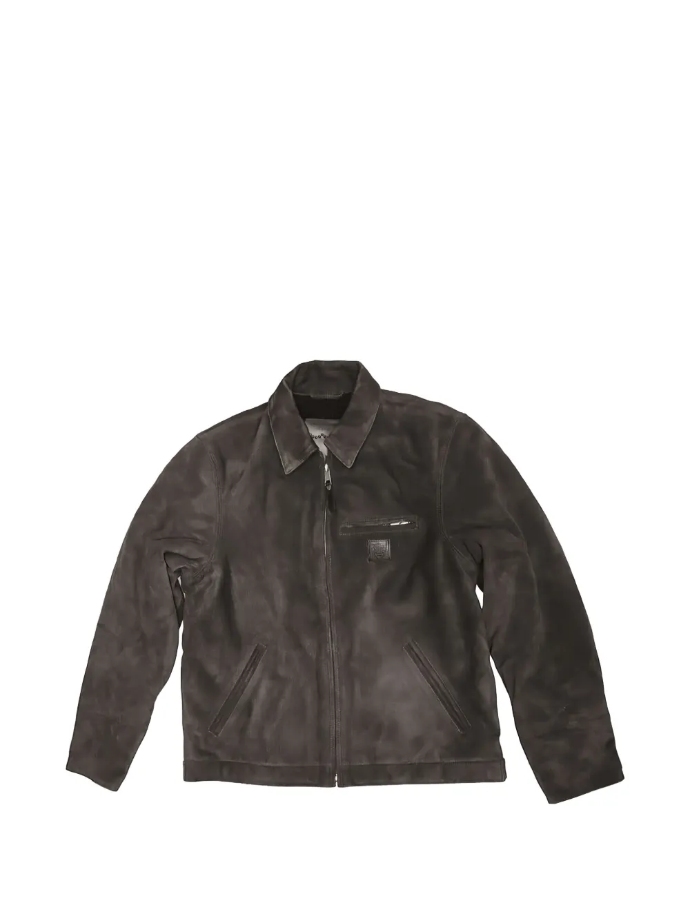 Htc Los Angeles zip-up suede jacket - Grigio