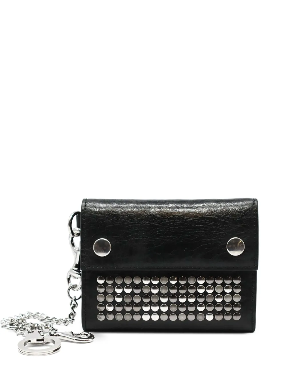 Htc Los Angeles 5.000 stud-embellished tri-fold chain wallet - Nero