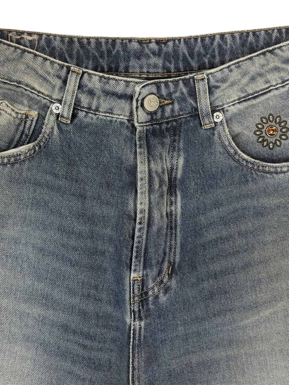 Htc Los Angeles Verfraaide jeans met wijde pijpen Blauw