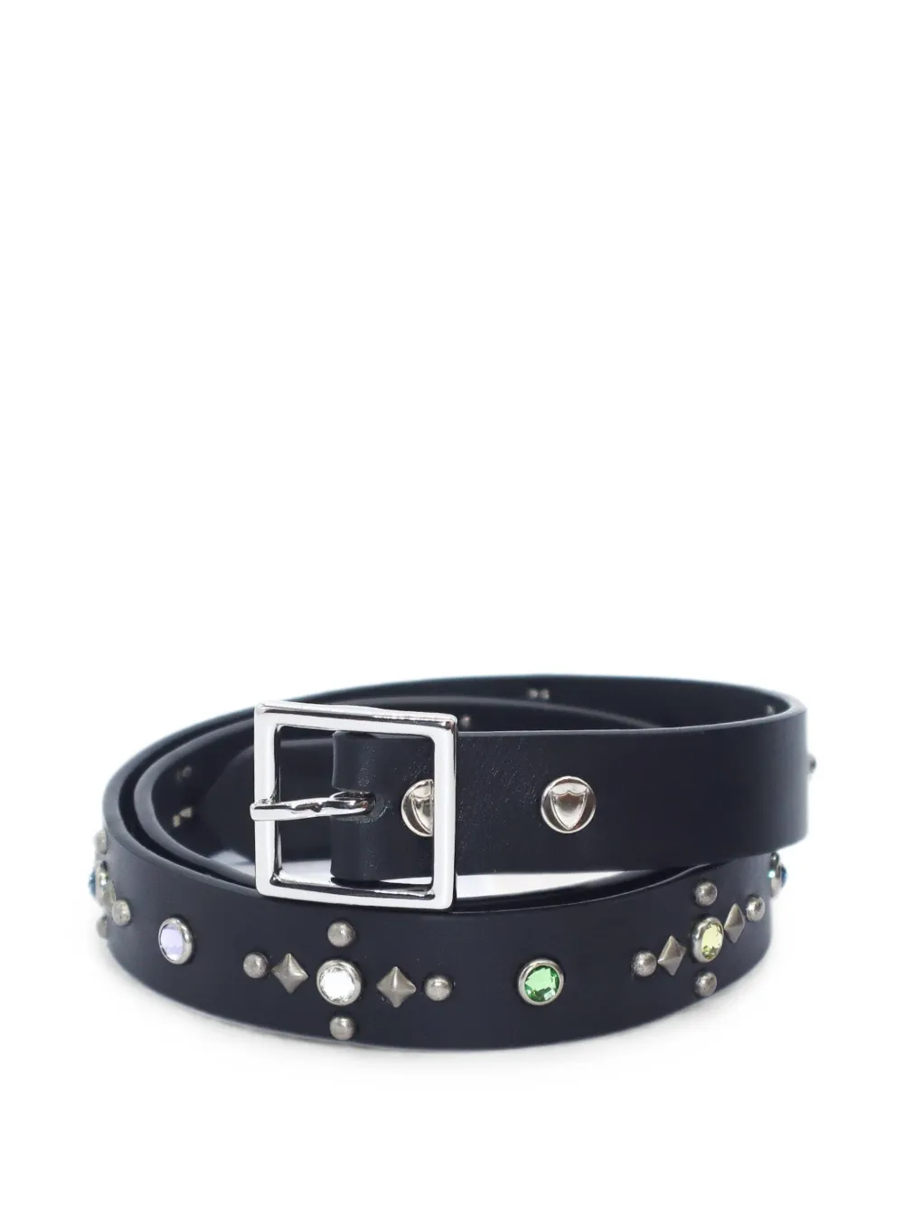 Htc Los Angeles Doheny stud-embellished leather belt - Nero