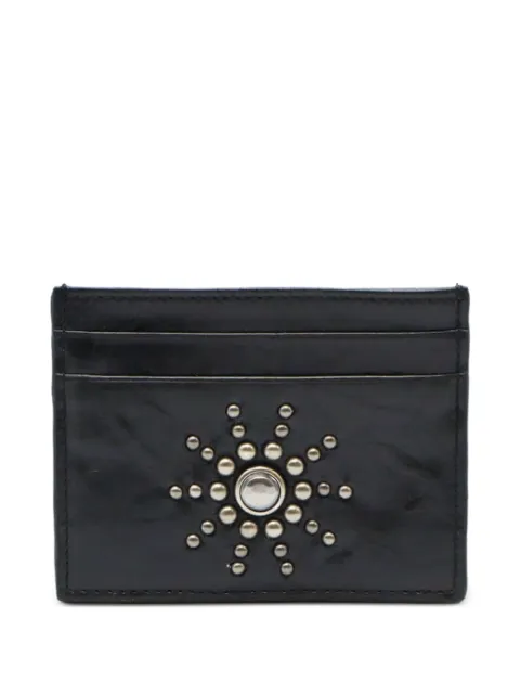 Htc Los Angeles Sun stud-embellished leather card holder