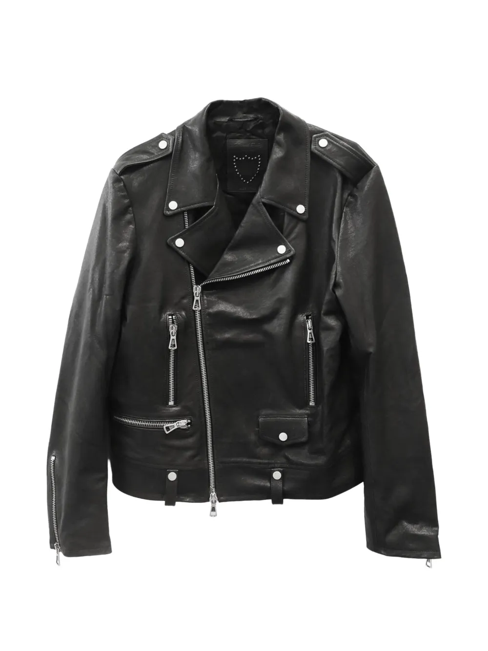 Htc Los Angeles Axel stud-embellished leather biker jacket - Nero