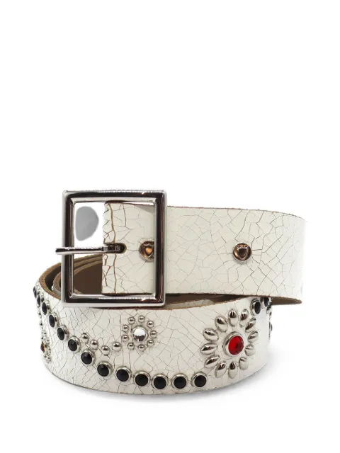 Htc Los Angeles stud-embellished crackle-effect belt