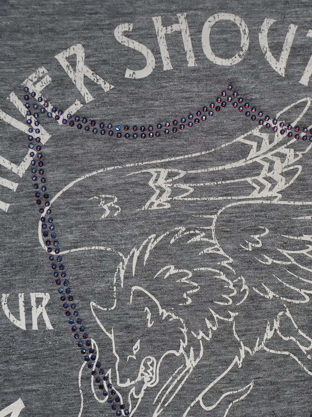 Htc Los Angeles T-shirt met studs en grafische print Grijs