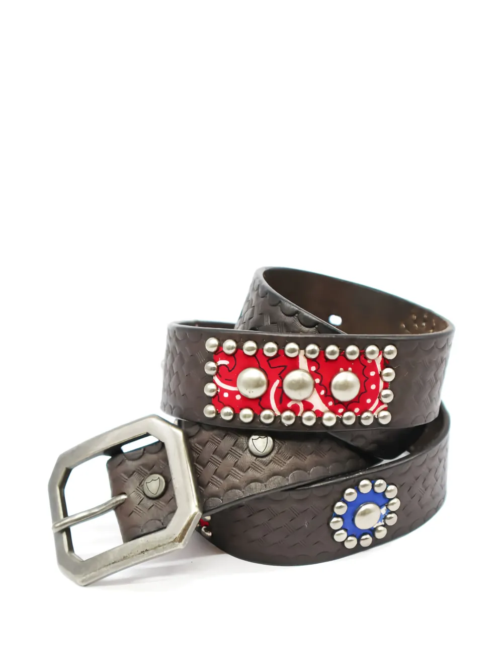 Htc Los Angeles Riem verfraaid met studs en gravure Bruin