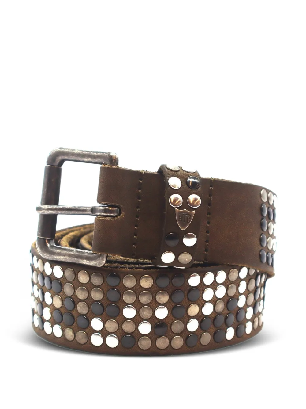 Htc Los Angeles 5.000 STUDS leather belt - Braun