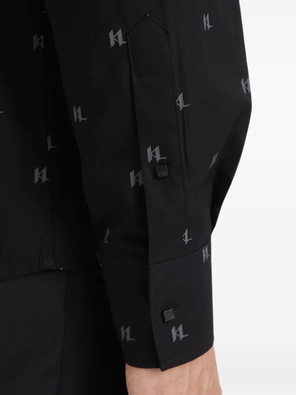 Karl Lagerfeld Overhemd met logo-monogram Zwart