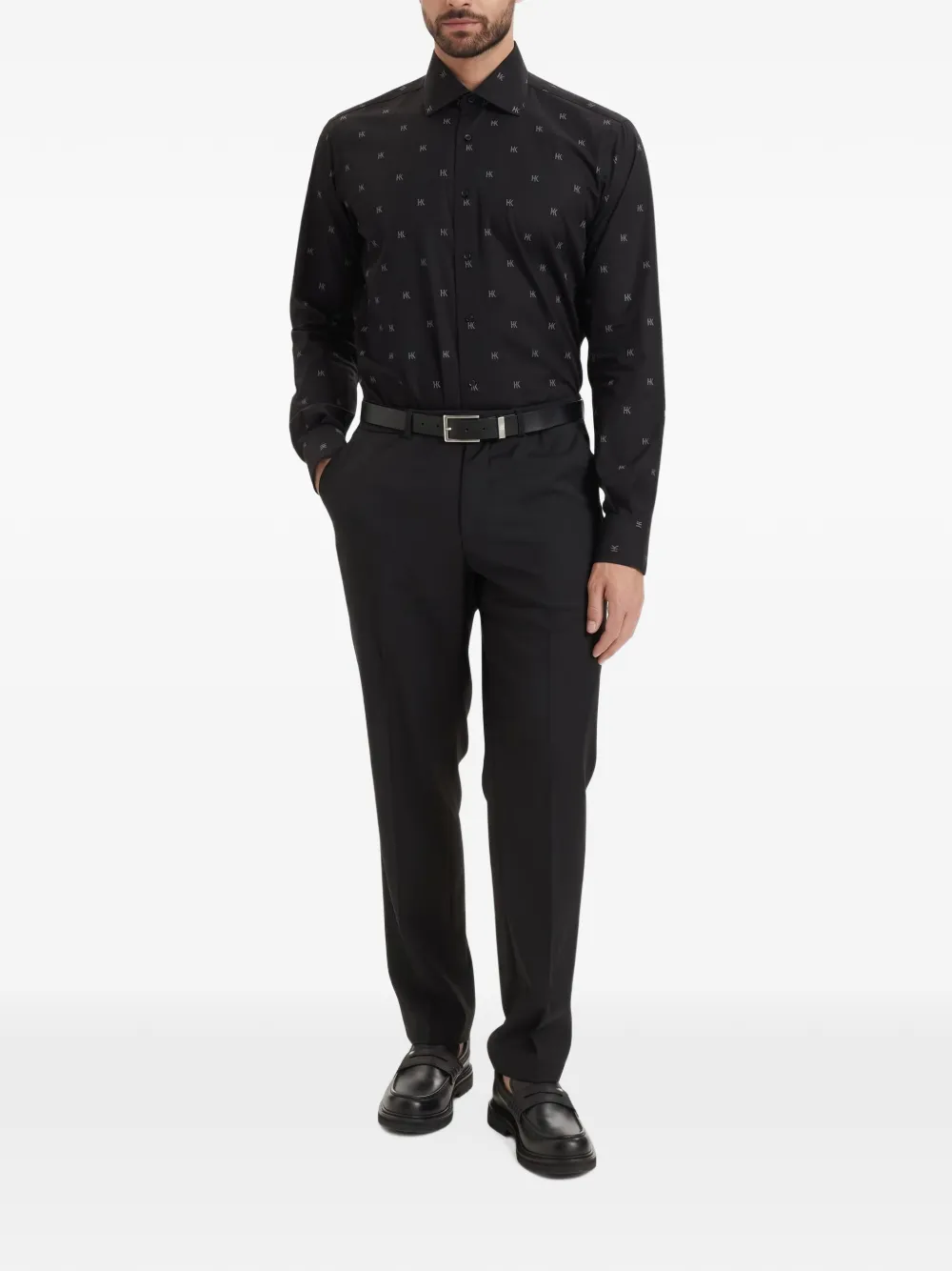 Karl Lagerfeld Overhemd met logo-monogram Zwart