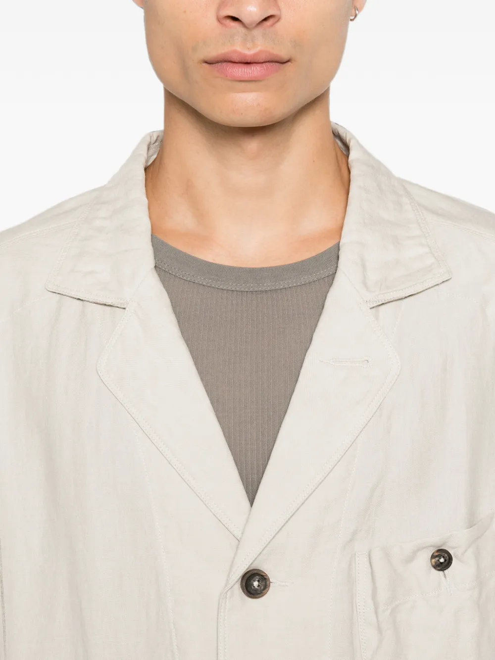 Ziggy Chen Blazer met enkele rij knopen Beige