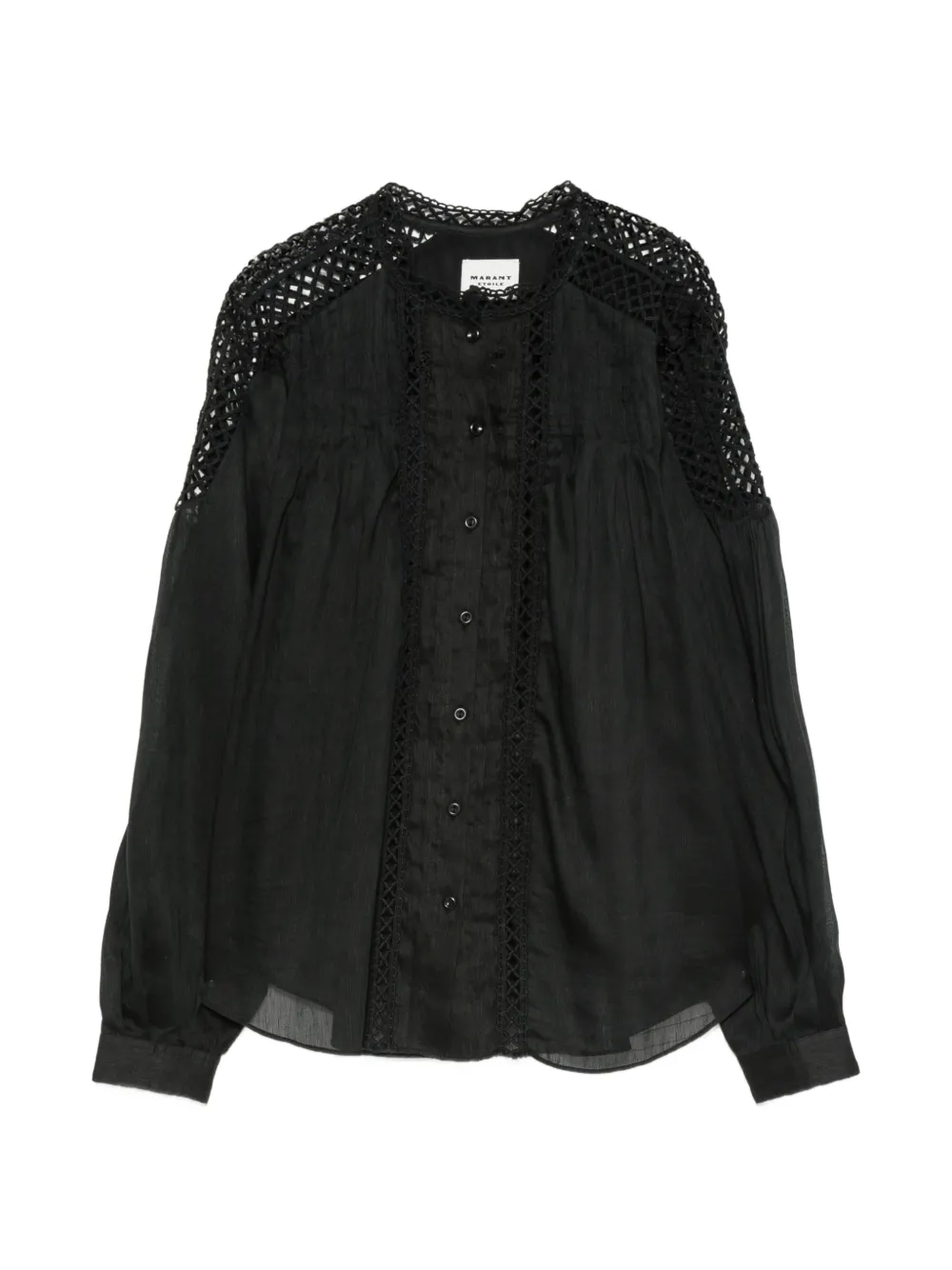 MARANT ÉTOILE Parina guipure-lace panelled blouse - Nero