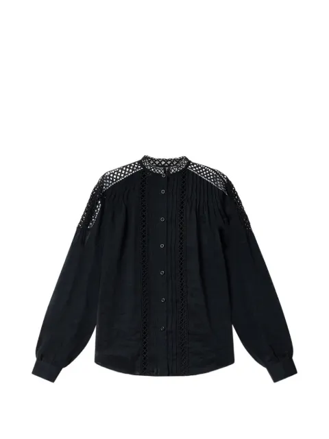MARANT ÉTOILE chemise à détails plissés en dentelle guipure