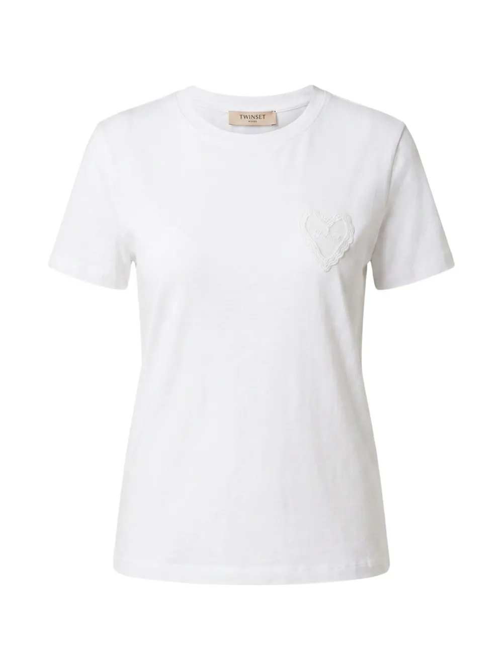 TWINSET heart-appliqué T-shirt - Bianco