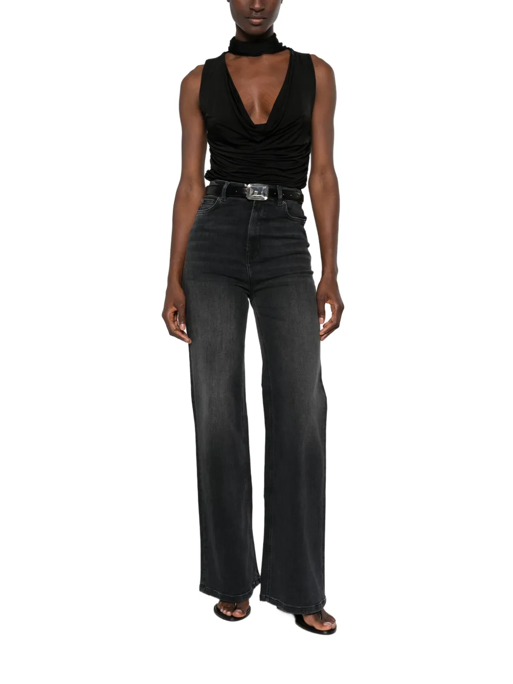 TWINSET Jeans met wijde pijpen Grijs