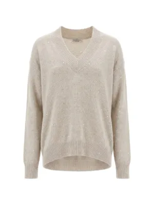 Brunello Cucinelli スパンコール セーター | ニュートラル | FARFETCH JP