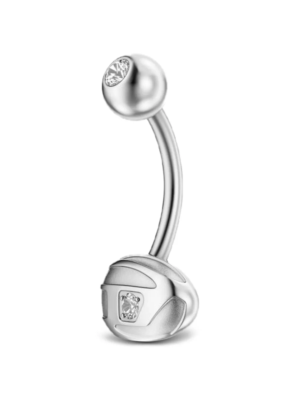 Diesel stainless steel navel body jewelry - Silver