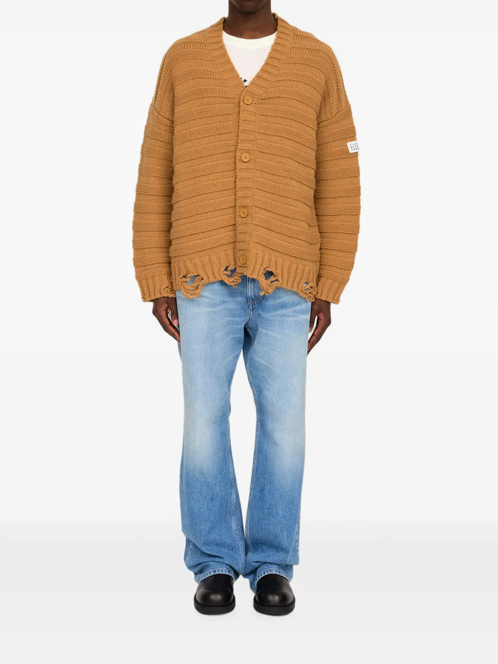MM6 Maison Margiela Ribgebreid vest Beige