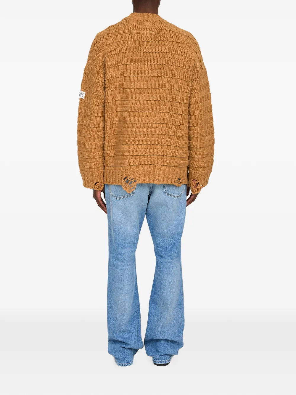 MM6 Maison Margiela Ribgebreid vest Beige