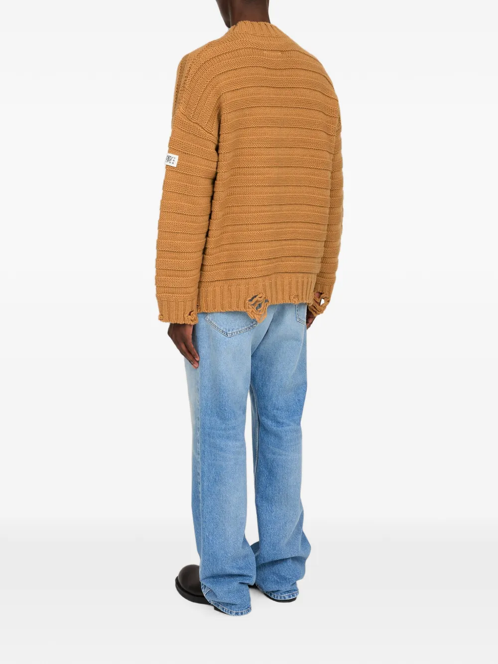 MM6 Maison Margiela Ribgebreid vest Beige