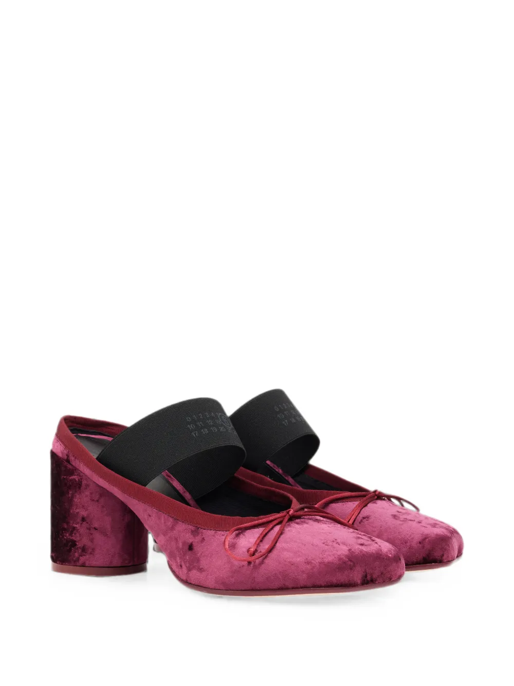 MM6 Maison Margiela Fluwelen muiltjes met strik-detail Paars