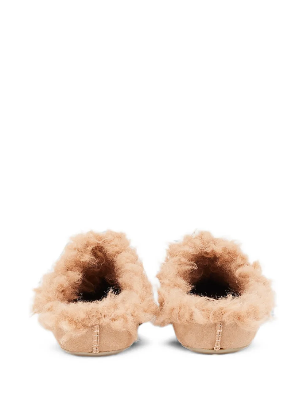 MM6 Maison Margiela faux-shearling Numeric-print slippers Beige