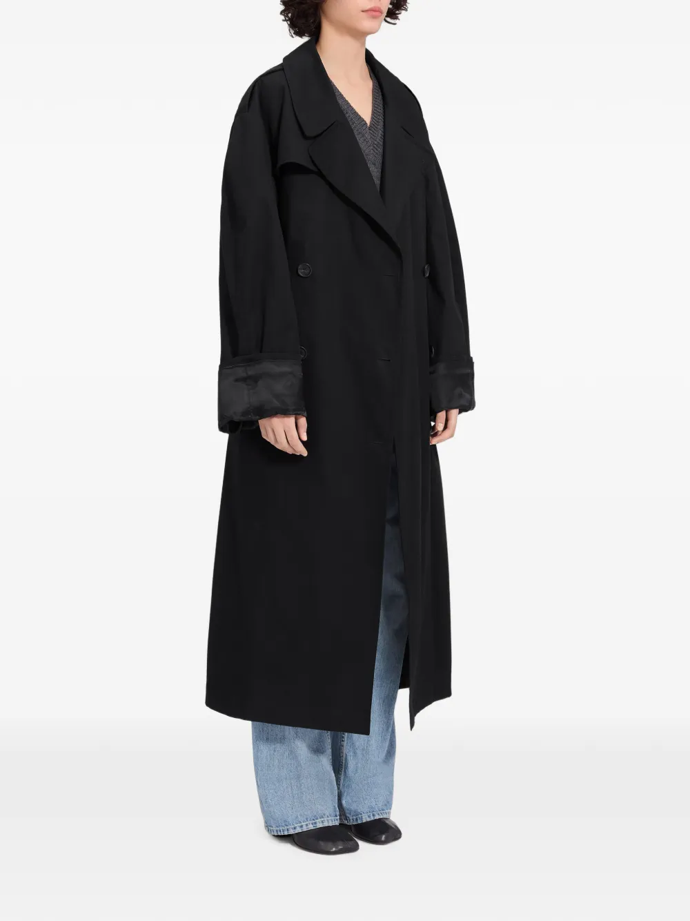 MM6 Maison Margiela Katoenen-twill trenchcoat Zwart