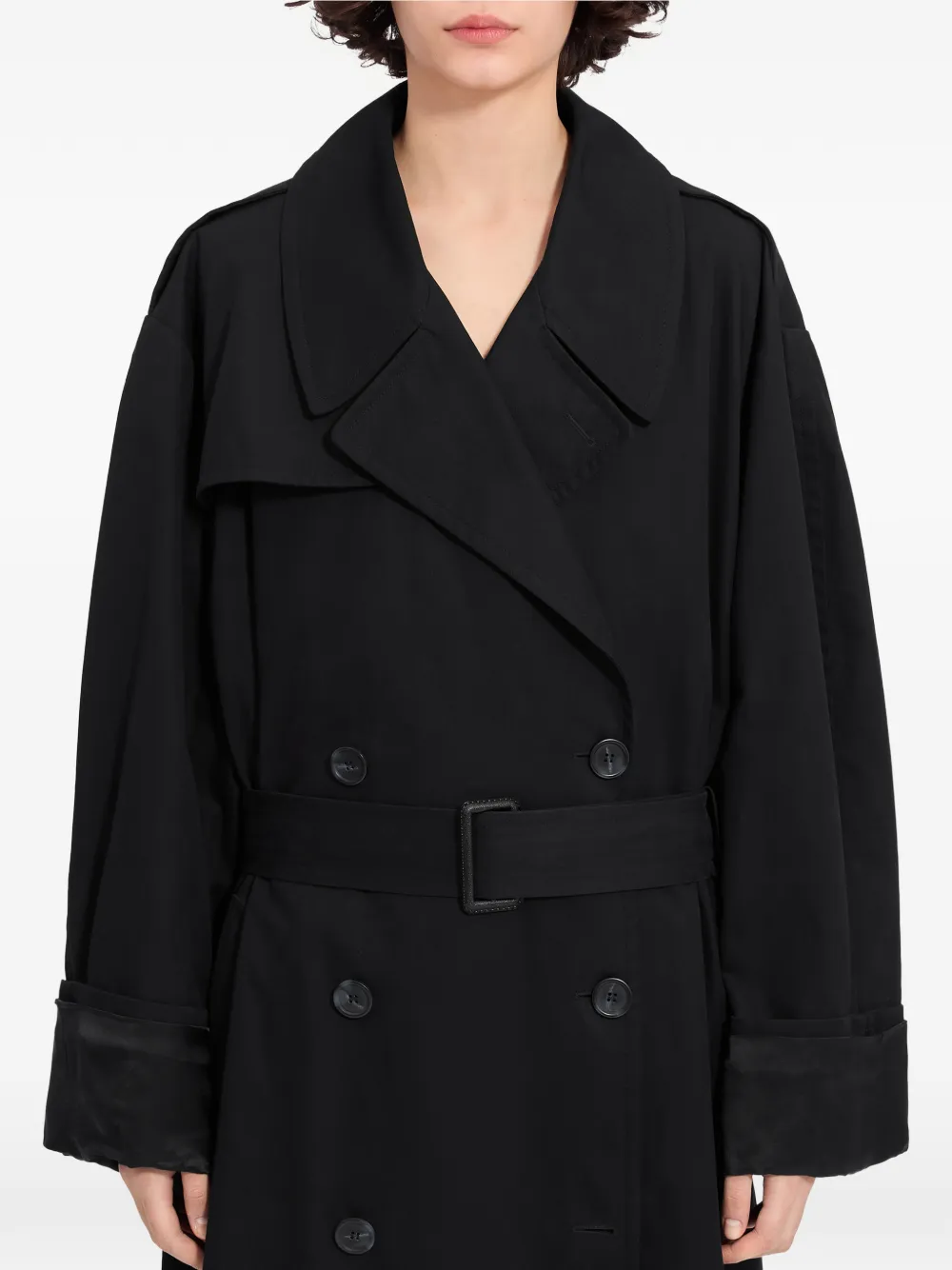 MM6 Maison Margiela Katoenen-twill trenchcoat Zwart