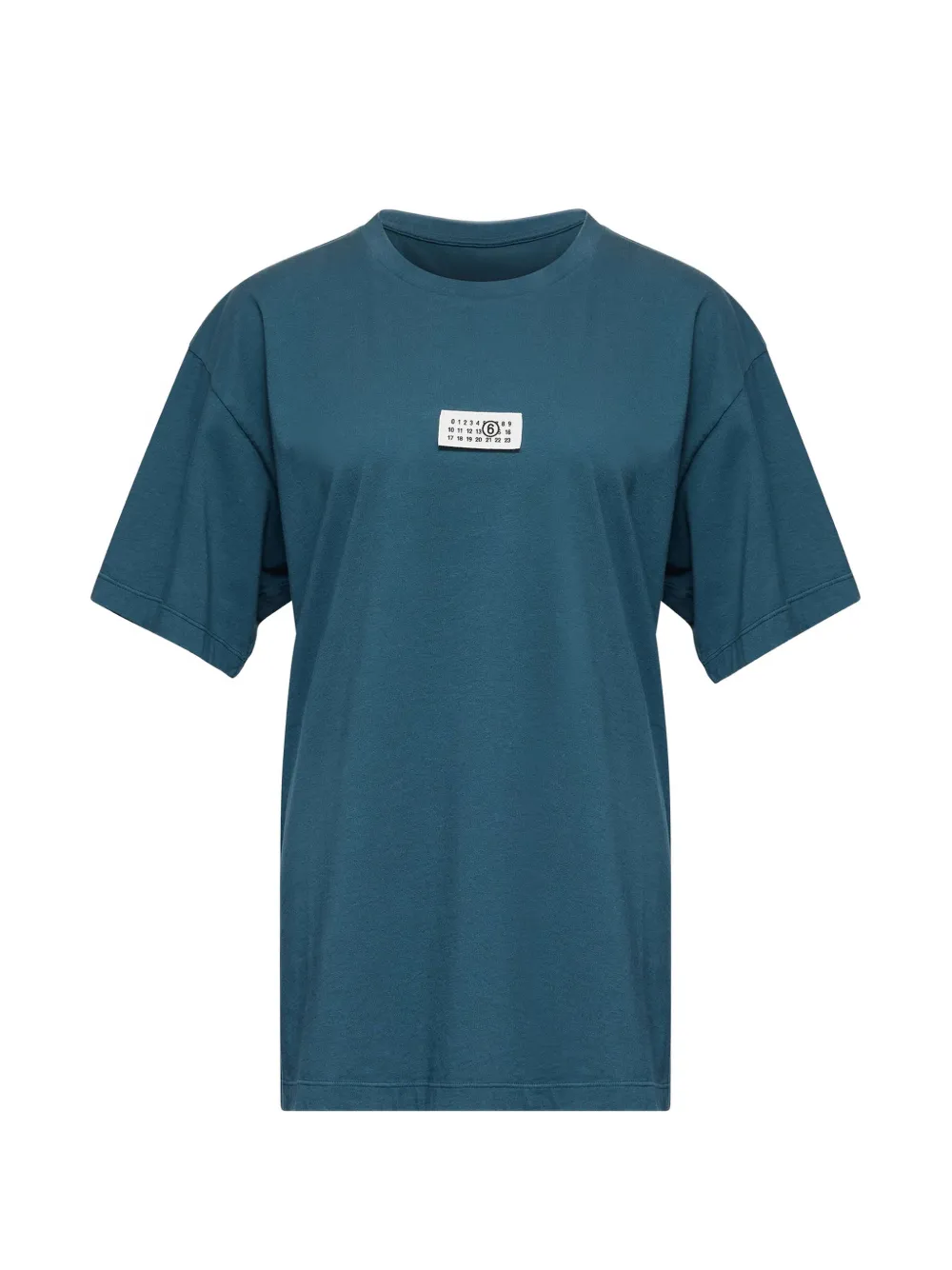 MM6 Maison Margiela T-shirt con applicazione logo - Blu