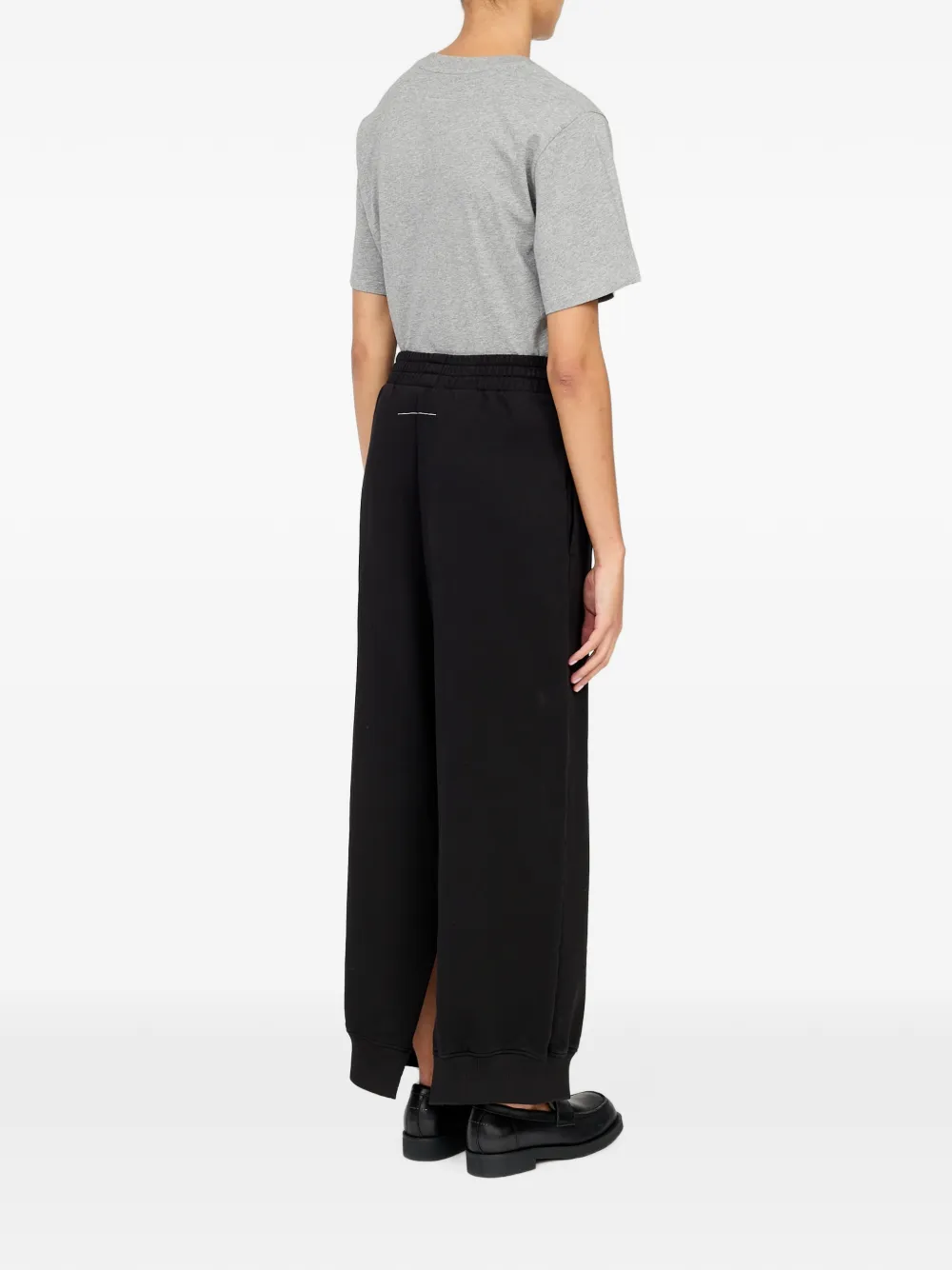 MM6 Maison Margiela Logo-print Slit-detail Track Pants in Black, view 4
