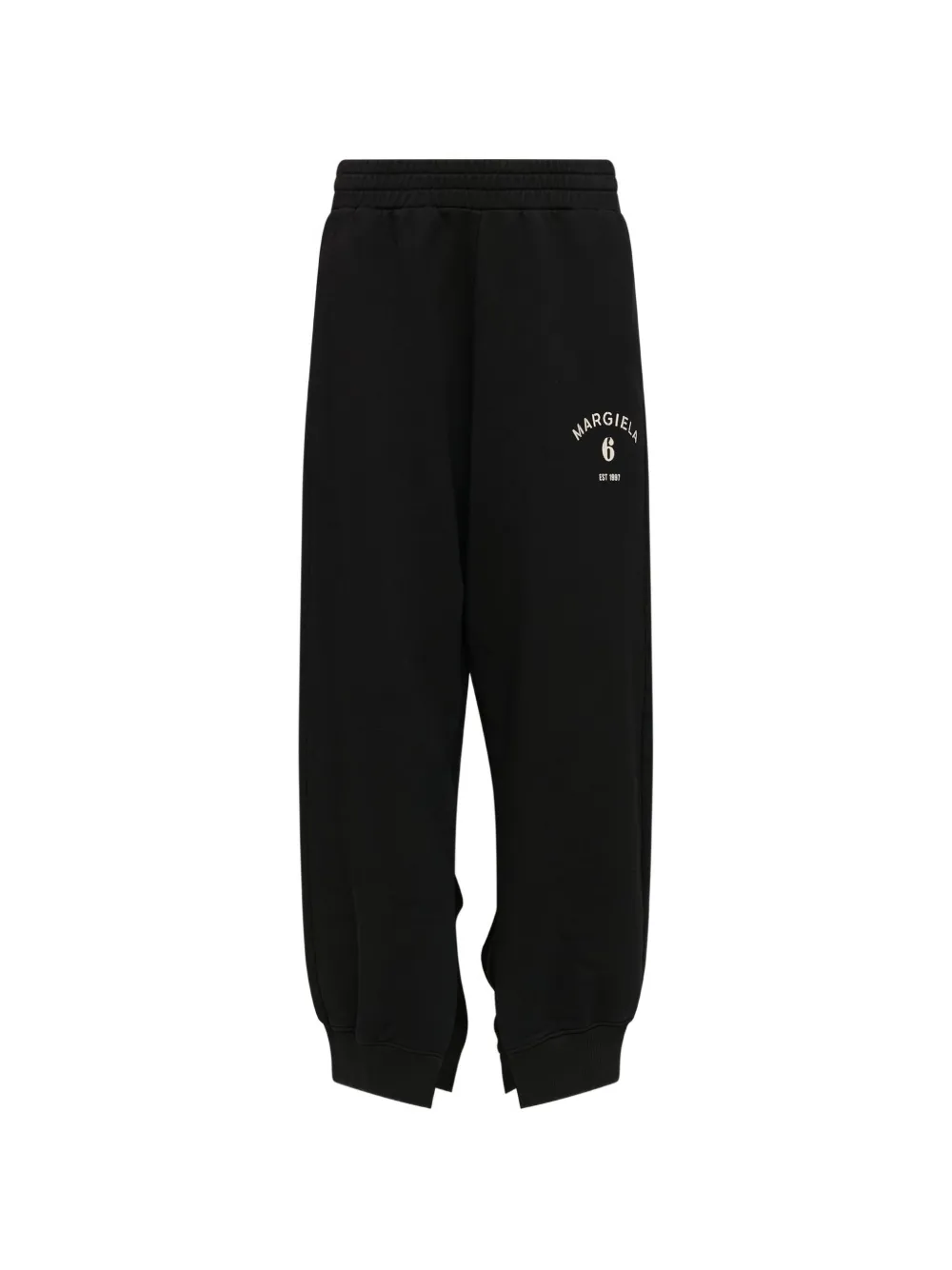 MM6 Maison Margiela logo-print slit-detail track pants - Nero
