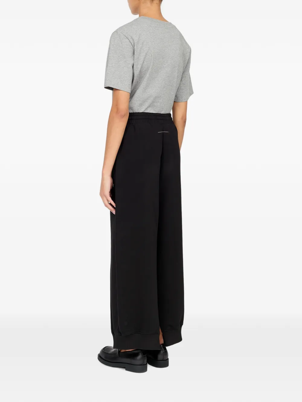 MM6 Maison Margiela Logo-print Slit-detail Track Pants in Black, view 5