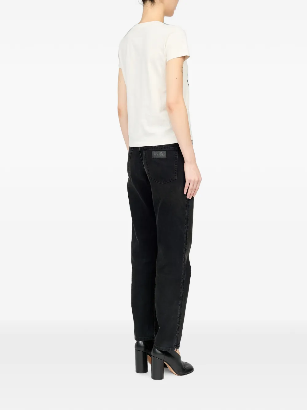 MM6 Maison Margiela T-shirt met appelprint Beige