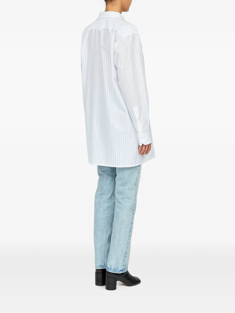 MM6 Maison Margiela Gestreepte oversized blouse Wit