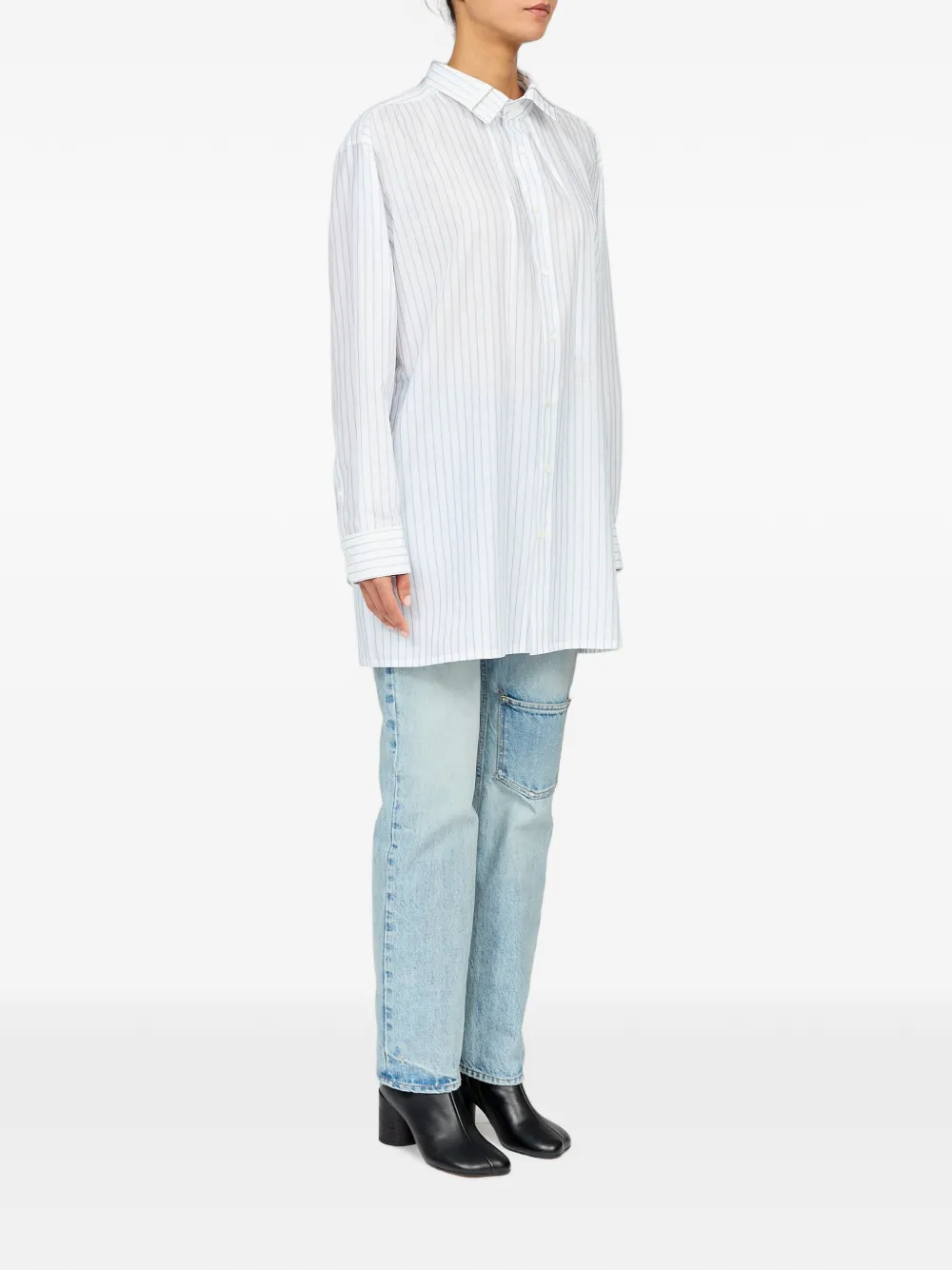 MM6 Maison Margiela Gestreepte oversized blouse Wit